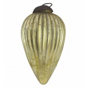 Gold Glass Pine Cone Bauble